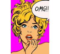 LATAFA Roy Lichtenstein Prints《OMG》Canvas Painting Roy Lichtenstein Poster Roy Lichtenstein Wall Art Modern Picture for Home Pop Decor 50x75cm No Frame