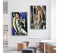 LATAFA Tamara De Lempicka Posters Fashion Lady Canvas Painting Tamara De Lempicka Prints Tamara De Lempicka Wall Art For Bedroom Decor 40x60cmx2 No Frame