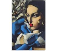 LATAFA Tamara De Lempicka Posters Lady Portrait Canvas Wall Art Tamara De Lempicka Prints Tamara De Lempicka Painting Picture Home Decor 40x60cm No Frame