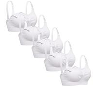 Lataly Womens Sleeping Nursing Bra Wirefree Breastfeeding Maternity Bralette, 5p White, 4X-Large