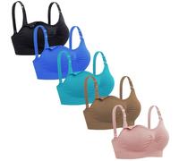 Lataly Womens Sleeping Nursing Bra Wirefree Breastfeeding Maternity Bralette, 5pack2, XXL
