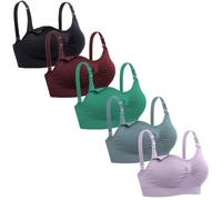 Lataly Womens Sleeping Nursing Bra Wirefree Breastfeeding Maternity Bralette, 5pack3, L
