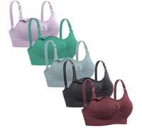 Lataly Womens Sleeping Nursing Bra Wirefree Breastfeeding Maternity Bralette, 5pack3, M