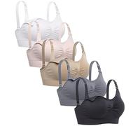 Lataly Womens Sleeping Nursing Bra Wirefree Breastfeeding Maternity Bralette Pack of 5, Pack of 5, L