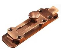 Latch Bolt Lock,Gate Bolt,Slide Bolts Lock,1pcs with Screws Retro Zinc Alloy Door Latch Lock Sliding Lock for Bathroom, Fences, Shed Doors(Red Copper,97mm)