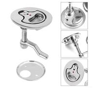 Latch Deck Flush Hatch Stainless for Marine Steel Cabin Hardware Handle Embedded -resistant For Ring Lock Boats - Turning Lift Pull Lock Uv-stabilized (2 Inch)
