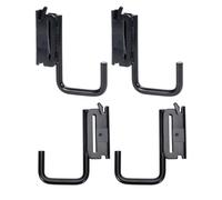 Latch E Track Hook Set, 4 Piece Black Metal J Form, 2 Inch Channel Mount for Cargo Tie Down, Utility Storage, Trailer Setup Storage Utility Gear Strap Rope Clip in Spring Latch Black