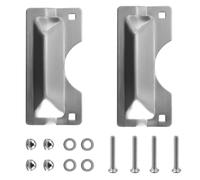 Latch Guard Plate Cover U 9496 Replacement for Prime-Line Door Latch Guard, 3 in x 7 in Stainless Steel Door Security Strike Plate Easy to Install on Out-Swinging Doors (2 PCS, Silver