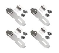 Latch Hinge Padlock, Stainless Steel 90 Degree Folding Hasp Padlock Silver 2-5 inches Pack of 4 with Screws(5 inch)