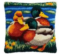 Latch Hook Cushion Kit For Adults,Duck Diy Rug Hooking Pillow Cover C