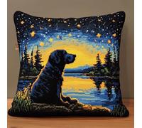 Latch Hook Cushion Kit For Adults,Labrador Under The Stars Diy Rug Ho