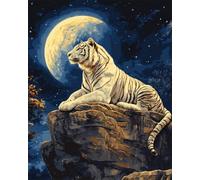 Latch Hook Cushion Kits Anime White Tiger Animal Latch Hook Rug Kit Diy Cushion Making,Diy Tapestry For Home Decor Teenager And Adults Carpet Set 31x45in