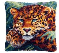 Latch Hook Cushion Kits, Cheetah Diy Rug Hooking Pillow Cover Craft S