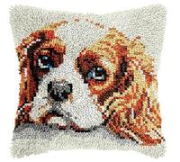 Latch Hook Kit, Cavalier King Charles Spaniel Dog Diy Rug Hooking Pil