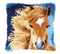 Latch Hook Kit: Cushion: Brown Horse