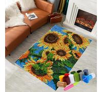 Latch Hook Kit for Adults and Beginners - DIY Tapestry Rug Making with Printed Patterns, Canvas Yarn, Crochet - Home Décor - 38 x 52 cm