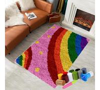 Latch Hook Kit for Adults and Beginners - DIY Tapestry Rug Making With Printed Patterns, Canvas Yarn for Home Décor - 38 x 52 cm