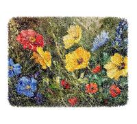 Latch Hook Kit for Adults & Kids, DIY Rug Making Craft Kits with Yarn & Canvas and Crochet Needle, Adult Craft Kits for Women, Relaxing Home Art Project, Multicolored Wildflowers Pattern 50x38cm