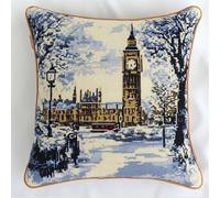 Latch Hook Kit Pillow For Adults And Beginners Snow Scene In London D