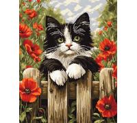 Latch Hook Kits Cat Animals And Flowers Cross Stitch Knotted Rug,Diy Crochet Tapestry For Beginners，Adult And Teenager Embroidery Set Latch Hook Kits Rugs 35x46in