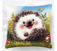 Latch Hook Kits For Adults Beginners, Pre-Printed Cute Hedgehog Grass