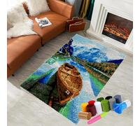 Latch Hook Kits for Adults Beginners, Tapestry Kits, Latch Hook Rug Kit for Home Décor, DIY Rug Making Kit for Adults with Printed Patterns, Canvas Yarn Latch Hook Kit, Crochet Kit 38 x 52 cm