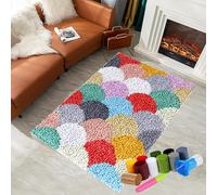 Latch Hook Kits for Adults Beginners, Tapestry Kits, Latch Hook Rug Kit for Home Décor, DIY Rug Making Kit for Adults with Printed Patterns, Canvas Yarn Latch Hook Kit, Crochet Kit 69 x 102 cm