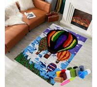 Latch Hook Kits for Adults Beginners, Tapestry Kits, Latch Hook Rug Kit for Home Décor, DIY Rug Making Kit for Adults with Printed Patterns, Canvas Yarn Latch Hook Kit, Crochet Kit 61 x 87 cm