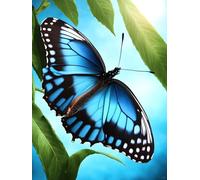 Latch Hook Kits for Adults Blue Butterfly Animal DIY Latch Hook Kits Printed Rugs Set DIY Tapestry Carpet Making for Adults Beginners Home Decor 21x29in