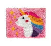 Latch Hook Kits for Adults/Kids Pattern Printed Rug Making Kit Everything Included Gift for Family Friends Latch Hook Rugs DIY Needlework Crafts for Home Sofa Lighthouse 20 X 15 Inches Unicorn