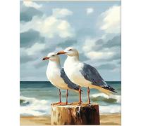 Latch Hook Kits for Adults Kids Seagull 15X20In/52X38Cm DIY Latch Hook Rug Kit, Home Carpet Rug Making Kit, Cross Stitch Embroidery Kits Needlework Crafts Rug for Home Decor