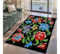Latch Hook Kits for Adults, Latch Hook Rug Kit, Embroidery Kits Tapestry Kits, Rug Making Kit for Adults with Colorful Pattern Printed, Latch Hook Cushion Kits Beginners, Home Decor 38 x 52 cm