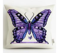 Latch Hook Kits For Adults Purple Butterfly Latch Hook Kit Cushion Cartoon Animals Pillowcase Sewing Making Kits Diy Crochet Yarn Kits Embroidery Kits Pillowcase/Cushion Cover Making Kits 43x43cm