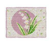 Latch Hook Kits for Adults Rug, 52X38cm DIY Rug Making Kit for Adults Color Printed Latch Kits, Kids Latch Hook Rug Kit, Lily of the Valley Carpet Crochet Kits, Latch Hook Craft Kits,Hook Cushion Kits
