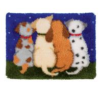 Latch Hook Kits for Adults Rug, 52X38cm DIY Rug Making Kit for Adults Color Printed Latch Kits, Kids Latch Hook Rug Kit, Dogs Carpet Crochet Kits, Latch Hook Craft Kits, Latch Hook Cushion Kits