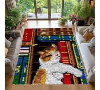 Latch Hook Kits for Adults, Rug Making Kit for Adults Beginners 40x70 cm Latch Hook Cushion Kits, Carpet Embroidery Needlework Crocheting, Tapestry Kits for Home Decoration, Latch Hook Rug Kit