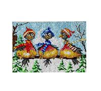 Latch Hook Kits for Kids and Adults, DIY Latch Hook Rug Kit, Cross Stitch Rug Making Kit, Latch Hook Crochet Kits Embroidery Kits Needlework Crafts for Home Decor, 50X38CM, Three Little Birds