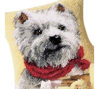 Latch Hook Kits Rugs, ColiCor DIY Latch Hook Kits Cushion Latch Hooking Rug Kits Cushion Embroidery for Kids, Wolf