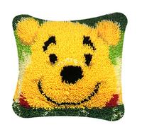 Latch Hook Kits Rugs, ColiCor DIY Latch Hook Kits Cushion Latch Hooking Rug Kits Cushion Embroidery for Kids, Bear
