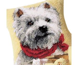 Latch Hook Kits Rugs, ColiCor DIY Latch Hook Kits Cushion Latch Hooking Rug Kits Cushion Embroidery for Kids, Wolf