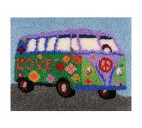 Latch Hook Rug Kit, DIY Carpet Crochet Yarn Kits, Adults Needlework Cushion Making Embroidery Set for Home Decor, 52 x 38 cm (Color : Purple car)