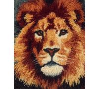 Latch Hook Rug Kit DIY Crochet Carpet for Adults Kids Beginners,Lion Snow Lion 15X20In/52X38Cm Pre-Printed Canvas Yarn Rug Hooking Kits, Creative Craft Home Decor Ideal for Learning Carpet M