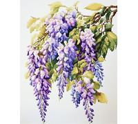 Latch Hook Rug Kit Diy Crochet Carpet For Adults Kids Beginners, Wisteria Flowers 55X75Cm Patterns Pre-Printed Canvas Yarn Rug Hooking Kits, Creative Craft Home Decor Ideal For Learning Rug