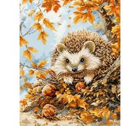 Latch Hook Rug Kit, Diy Rug Making Kit For Adults Kids,Cute Little Hedgehog 55X75Cm Pattern Latch Hook Rug Making Kits, Cross Stitch Kit Carpet Making Cushion Needlework For Beginners, Home