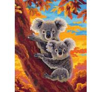 Latch Hook Rug Kit, DIY Rug Making Kit for Adults Kids,Koalas in The Field 15X20In/52X38Cm Rug Making Kits, Cross Stitch Kit Carpet Making Cushion Needlework for Beginners, Home Decor