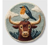 Latch Hook Rug Kit, Diy Rug Making Kit For Adults Kids,Robin And Highlands Caw 20X20Inch (50X50Cm) Pattern Latch Hook Rug Making Kits, Cross Stitch Kit Carpet Making Cushion Needlework For B