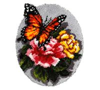 Orchidea - Latch Hook Rug Kit - Butterfly - Printed Canvas - 4.5 Count - for Adults - 4083