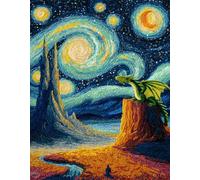 Latch Hook Rug Kit for Adults,Dreamy starry night view,animal dragon,Easy-to-Follow Patterns Crochet Tapestry Craft Kits for A Relaxing,Rewarding Hobby,Home Decoration Festival,Gift,52x38cm