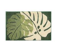 Latch Hook Rug Kit for Adults Green and White Monstera with Printed Canvas Crochet Yarn Floor Mat Embroidery DIY Hook and Latch Kit Carpet for Christmas Decoration 60x40cm(1)