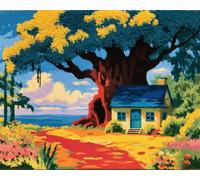 Latch Hook Rug Kit for Adults,The little house under the banyan tree